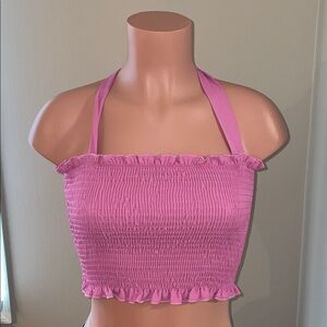 Show Me Your MuMu Pink Antoinette Smocked Top Size Medium NWT